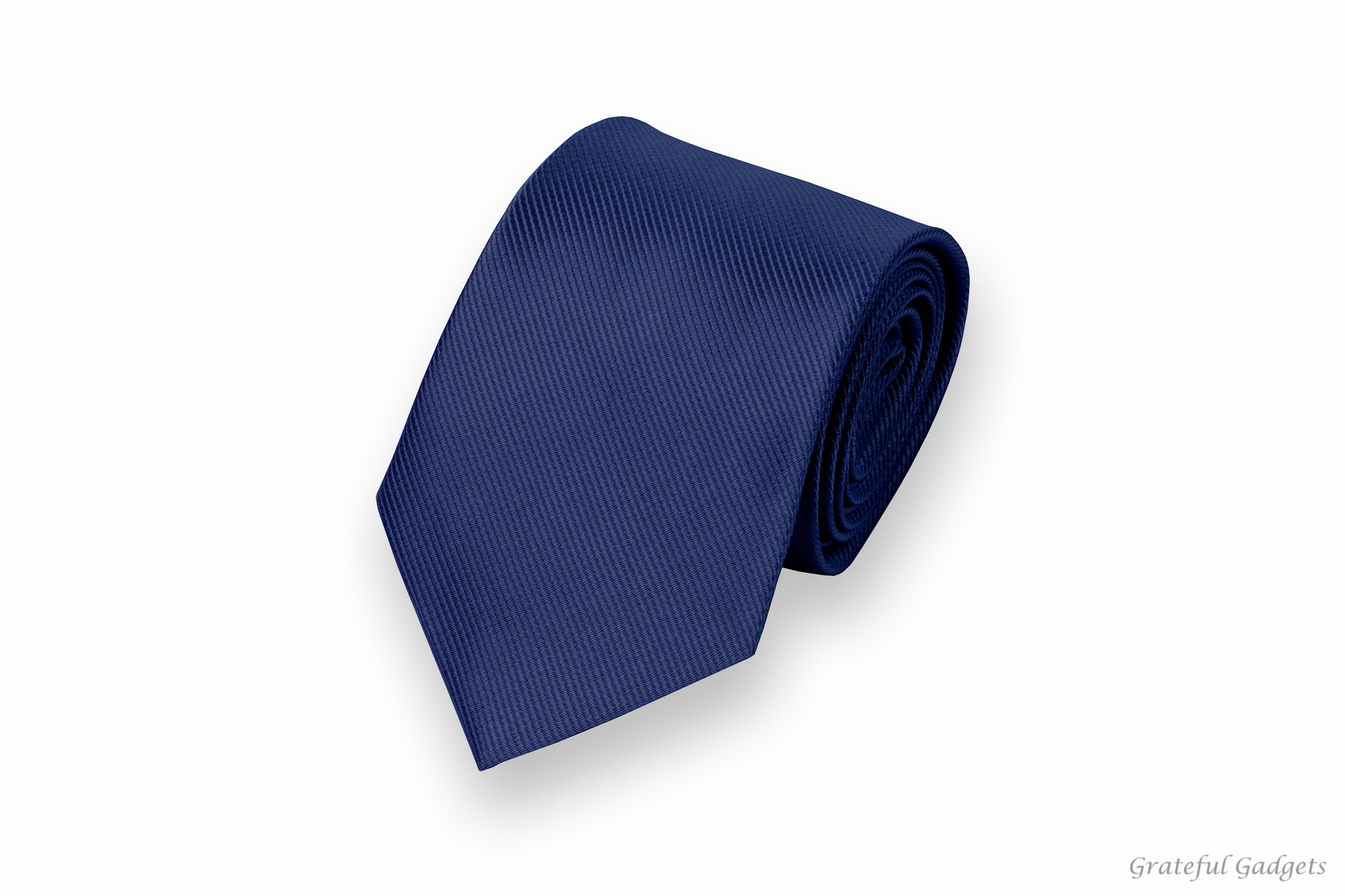 Solid Navy Blue Silk Tie